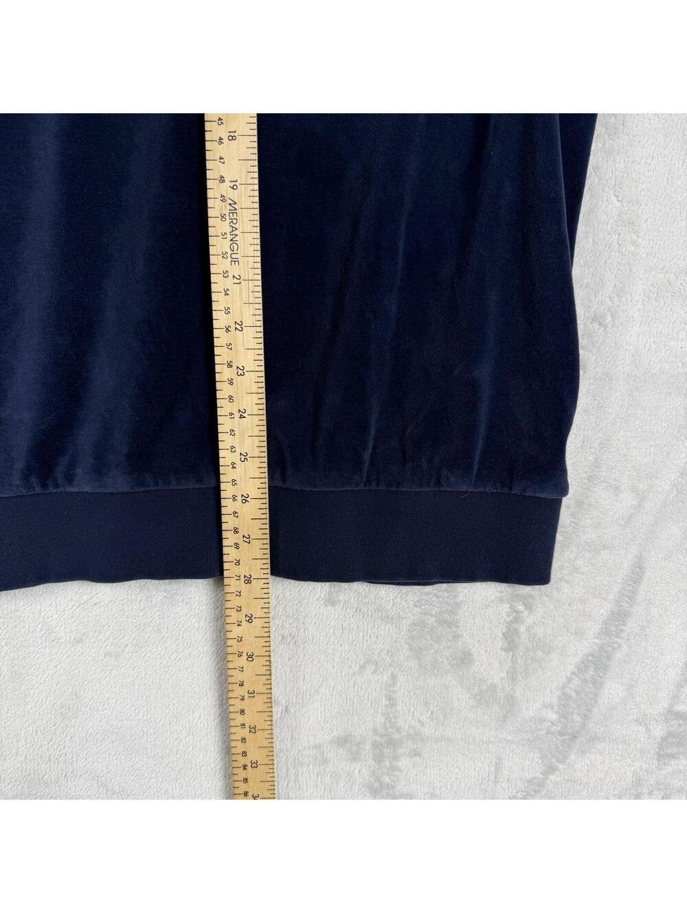 Adidas Originals Velour Crewneck Sweatshirt Navy Trefoil Women 2XL Retro Sporty - Picture 6 of 7